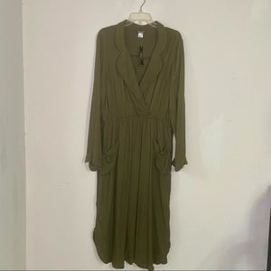 Venus Utility Style Olive Green Maxi Dress Plus Size 1X NWT